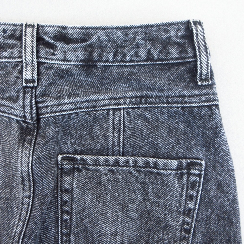 Abercrombie & Fitch Denim Skirt Womens 25/0 Black Acid Wash Button Front Mini - Picture 4 of 10